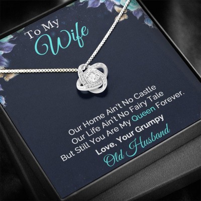 Silver Love knot necklace For Her