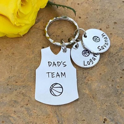 Personalised Daddy's Basketball Team Keychain Father's Day Gift