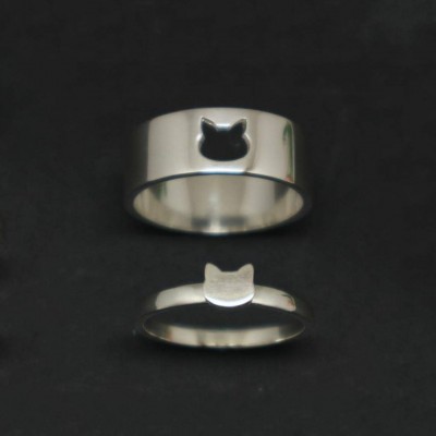 Cat Animal Ring Set for Couples