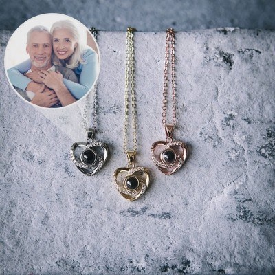 Personalised Heart Photo Projection Necklace