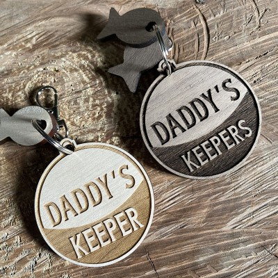 Handmade Father's Day Gift Personalised Fishing Keychain We're Hooked on Daddy Dad Grandpa