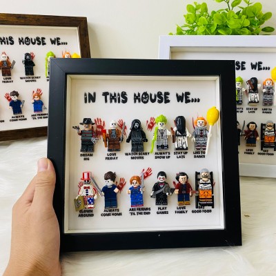 In This House We… Personalised Horror Character Frame Unique Halloween Gift
