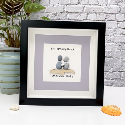 Personalised Wedding Pebble Art Picture Frame