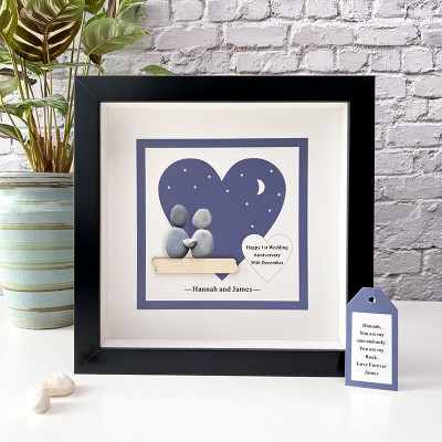 Personalised Wedding Anniversary Pebble Art Picture Frame