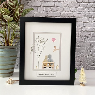 Personalised Wedding Anniversary Pebble Art Picture Frame