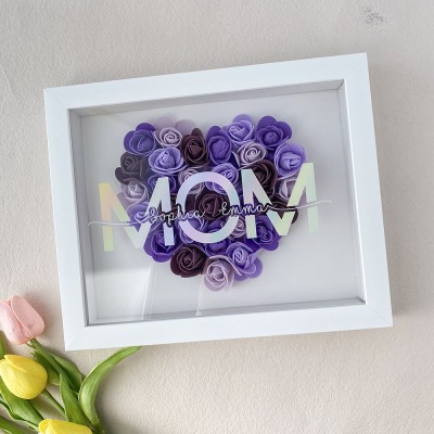 Personalised Mum Flower Shadow Box Gift for Mother's Day