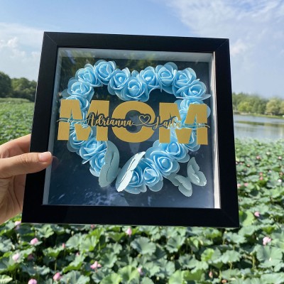 Personalised Mum Flower Shadow Box Gift for Mother's Day