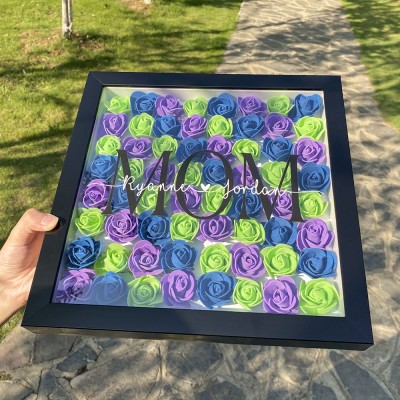 Personalised Mum Flower Shadow Box Gift for Mother's Day