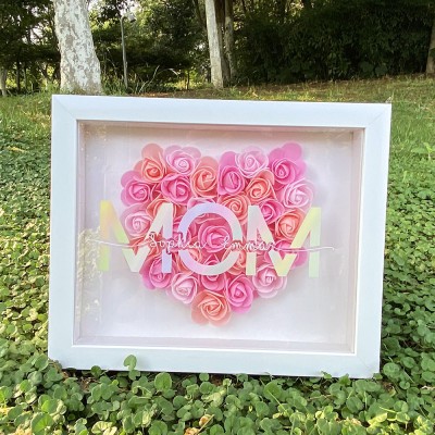 Personalised Mum Flower Shadow Box Gift for Mother's Day