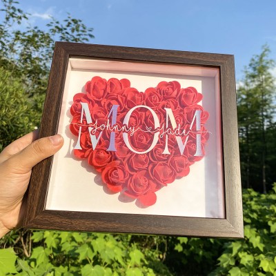 Personalised Mum Flower Shadow Box Gift for Mother's Day