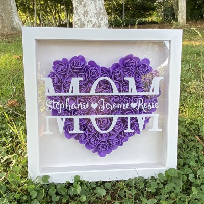 Personalised Mum Flower Shadow Box Gift for Mother's Day