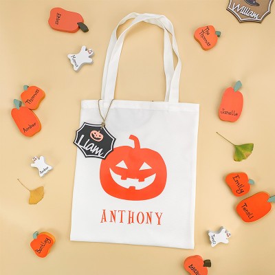 Personalised Halloween Trick or Treat Name Bags Gift For Kids