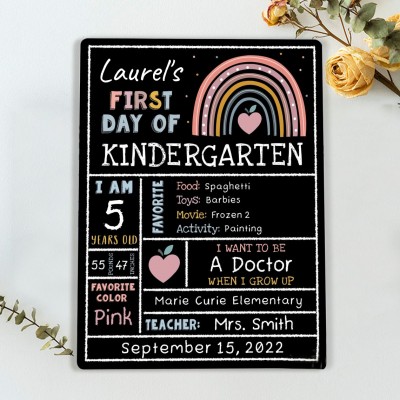 Personalised First Day of School Sign Reusable Chalkboard