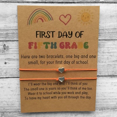 First Day of Fifth Grade Bracelet Set Mummy and Me Wish Bracelet