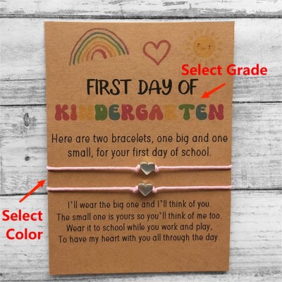 First Day of Kindergarten Bracelet Set Mummy and Me Wish Bracelet