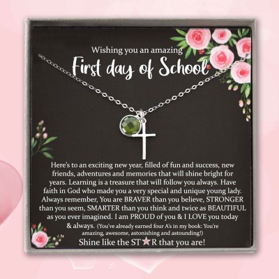Personalised First Day of School Necklace Back to School Gift