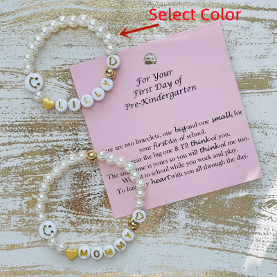 Mummy and Me Back to School Beaded Name Bracelets