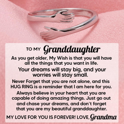 Granddaughter Dream Big Hug Ring Birthday Christmas Gift for Granddaughter