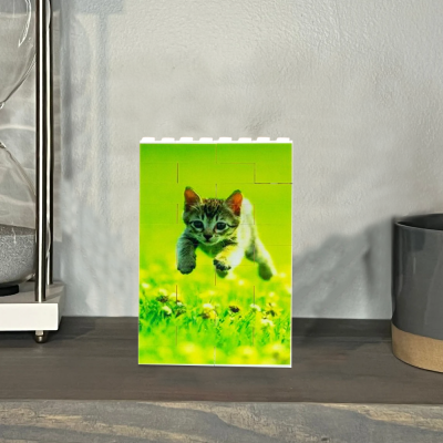 Personalised Building Bricks Pet Portrait Photo Block Gifts For Pet Lover Her