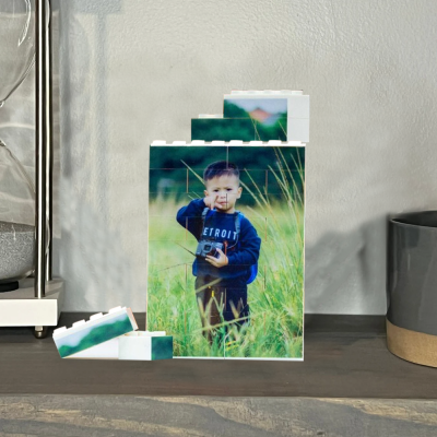Custom Building Bricks Puzzle Photo Block with Baby Photo Gift for Mum Wife
