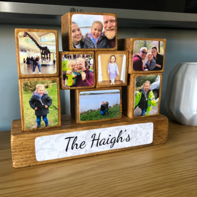 Custom Wooden Photo Stacking Blocks Set New Mum Gift Memorial Gift Ideas Birthday Gifts for Her Him