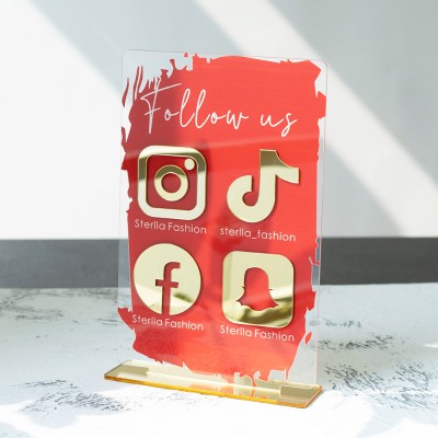 Personalised 4 Icon Business Social Media Sign