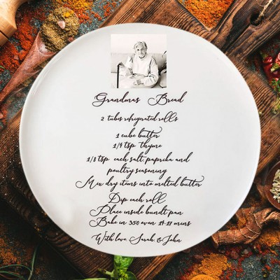 Keepsake Family Recipe Custom Handwritten Recipe Platter Gift for Mum Wife Grandma