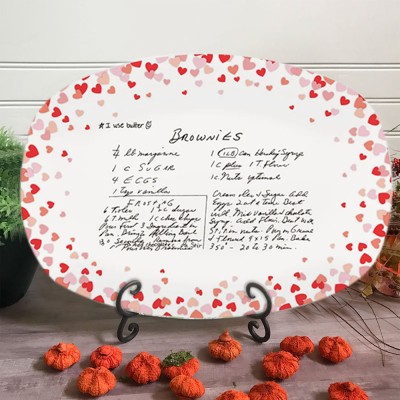 Personalised Handwritten Recipe Platter Couple Keepsake Plate Valentine's Day Gift for Her