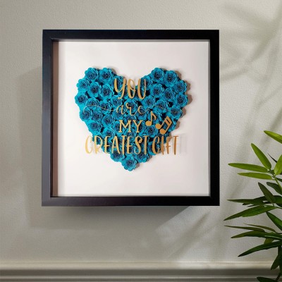 Personalised Solid Heart Flower Box Frame Anniversary for Wife Valentine's Day Gift for Girlfriend