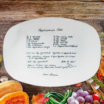 Personalised Platter with Handwritten Family Recipe Family Holiday Gift for Mum Grandma