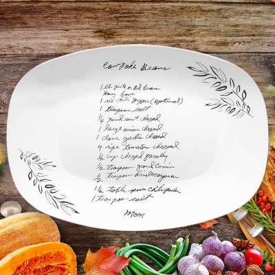 Personalised Handwritten Recipe Platter Keepsake Family Recipe Christmas Gift for Mum