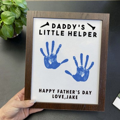 Personalised Daddy's Little Helpers DIY Handprint Sign Gift for Dad
