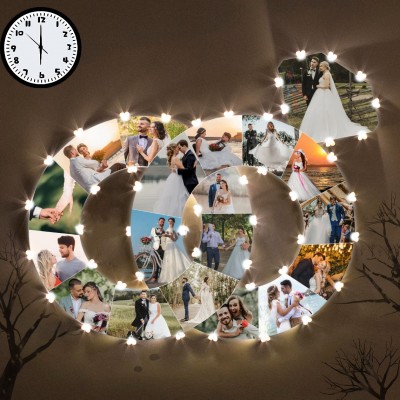 Personalised Wall Photo Collage Lamp for Couples Valentine's Day Anniversary Gift for Her