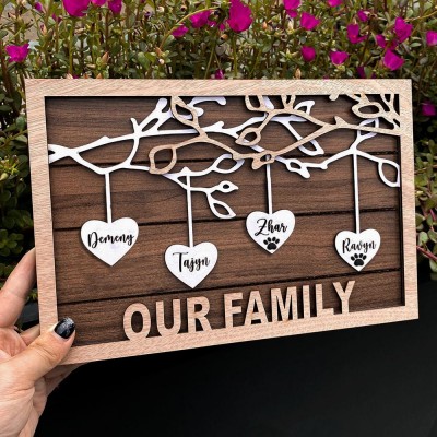 Christmas Gift for Mum Grandma Personalised Our Family Tree Sign