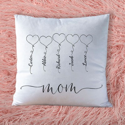 Personalised Engraving 1-20 Kids Names Family Pillow 