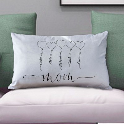 Personalised Engraving 1-20 Kids Names Family Pillow 