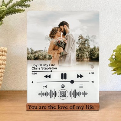 Personalised Acrylic Music Song Plaque with Spotify Code Gifts for Couples Valentine's Day Gifts for Her Him Anniversary Gifts