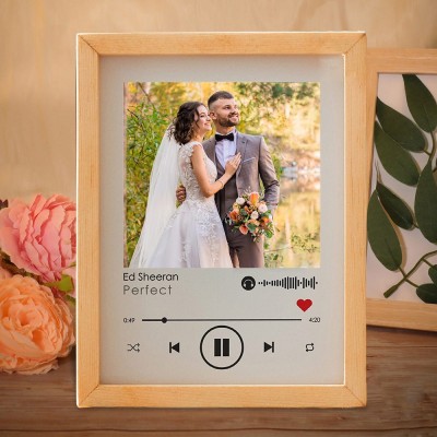 Personalised Spotify Photo Night Light For Women Anniversary Gift for Him Valentine's Day Gift Ideas for Couple