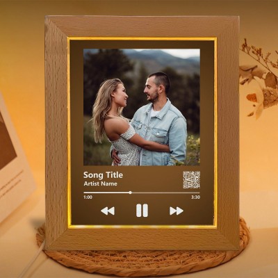 Custom Music Song Photo Night Light Frame Anniversary Gifts for Boyfriend Valentine's Day Gift Ideas