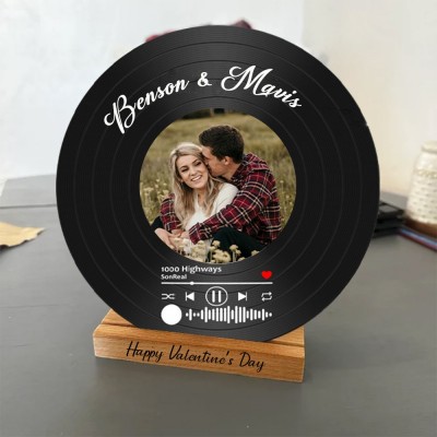 Personalised Photo Album Cover Record Custom Song Plaque Valentine's Day Gift Ideas for Him Anniversary Gifts