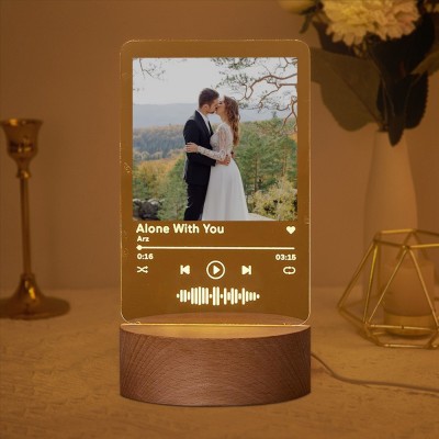 Personalised Spotify LED Music Photo Plaque Gift Ideas for Soulmate Valentine' Day Gifts Anniversary Gifts