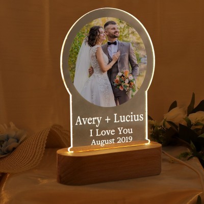 Personalised Night Light With Couple Photo Love Gift Ideas for Girlfriend Boyfriend Valentine's Day Gifts