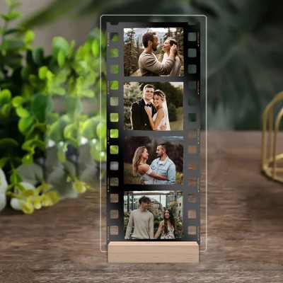 Personalised Film Photo Plauqe with Wooden Stand Memorial Gifts for Her Valentine's Day Gifts for Boyfriend