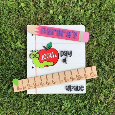 Personalised First/100th/Last Day of School Reusable Interchangeable Back to School Sign Unique Gift for Kids