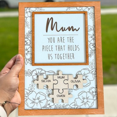 Personalised Wooden Puzzle Sign For Mum Keepsake Gift For Mum Grandma Mother's Day Gift