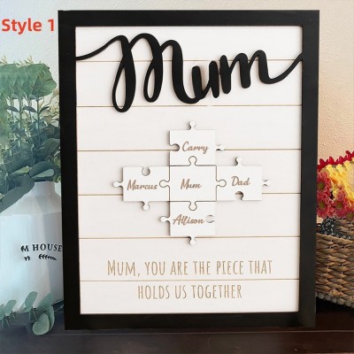 Custom Wooden Family Sign With Name Present For Mum Grandma Mother's Day Gift With Love Ideas
