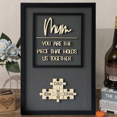 Personalised Puzzle Pieces Wooden Name Sign Gift Ideas for Mum Grandma