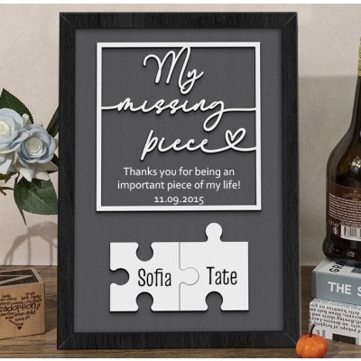 Personalised My Missing Piece Wooden Puzzle Name Sign Valentine's Day Gift Ideas Anniversary Gifts for Her