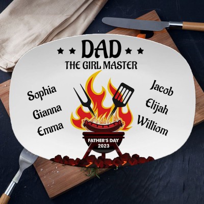 Personalised BBQ Grilling Platter Dad The Grill Master Plate Father's Day Gift