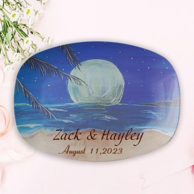 Beach Wedding Gifts Personalised Couples Platter Valentine's Day Gift for Her Anniversary Gift